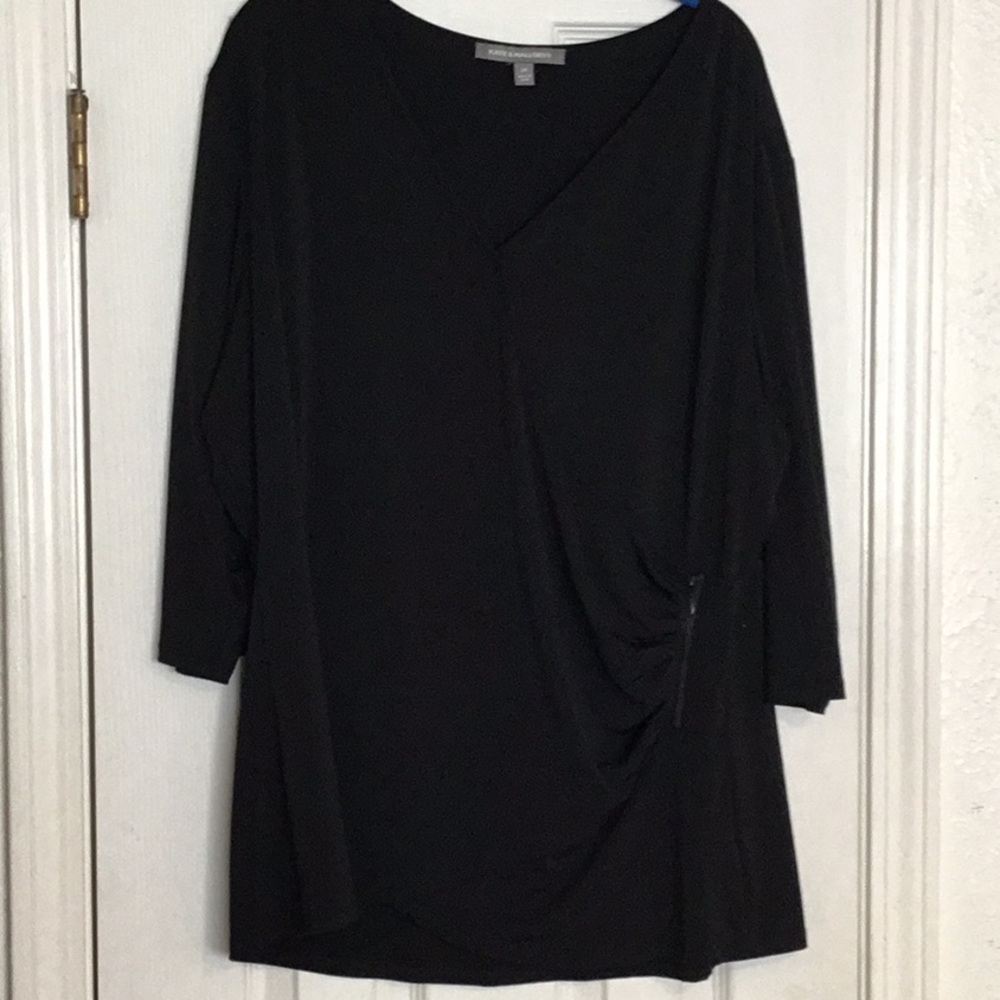 Brand New Kate & Mallory Solid Black Zipper Side-2X